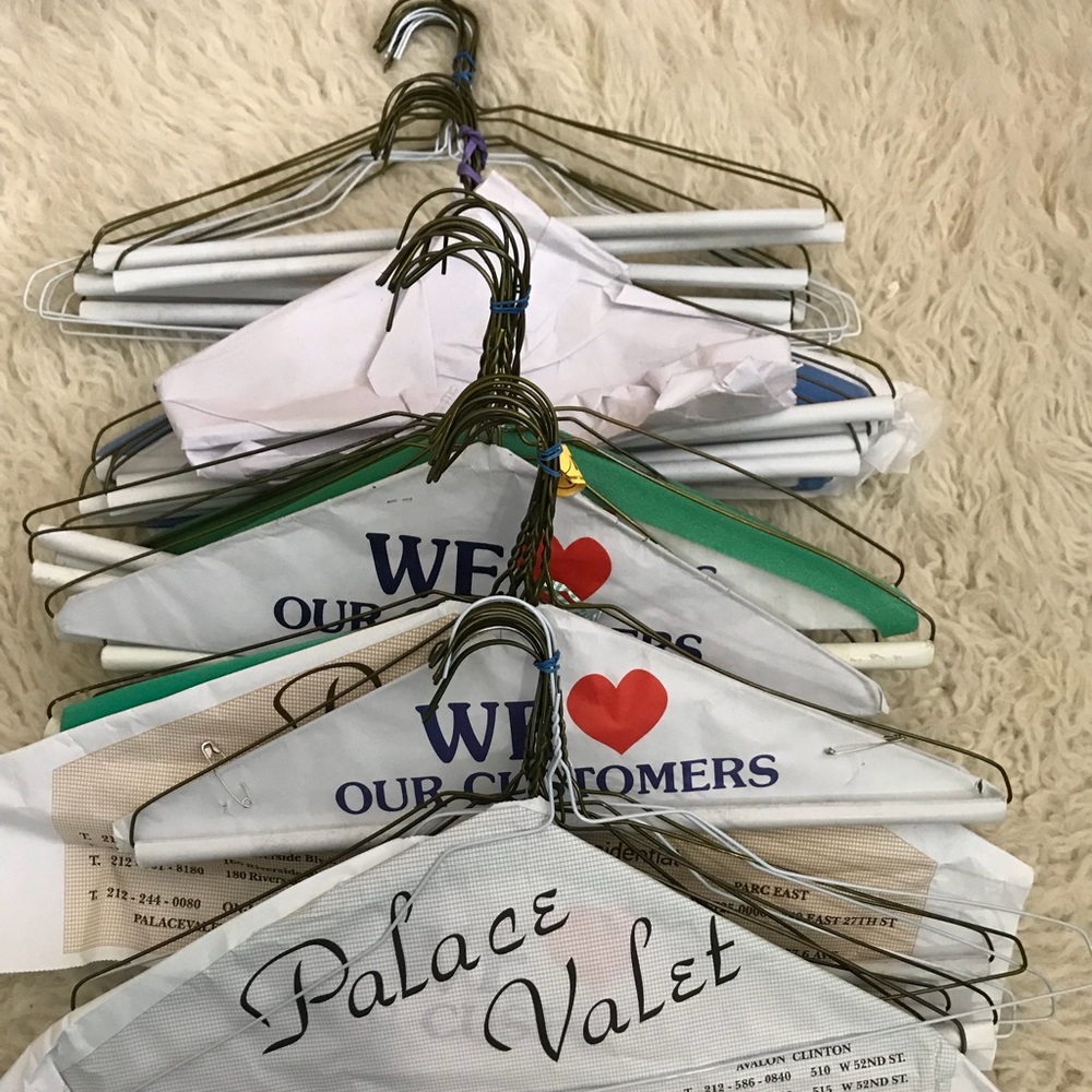 Lot of 31 wire hangers dry cleaning for clothes